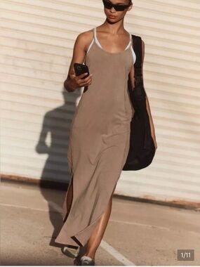 FP Movement by Free People Charcoal Gray Racerback Maxi Dress